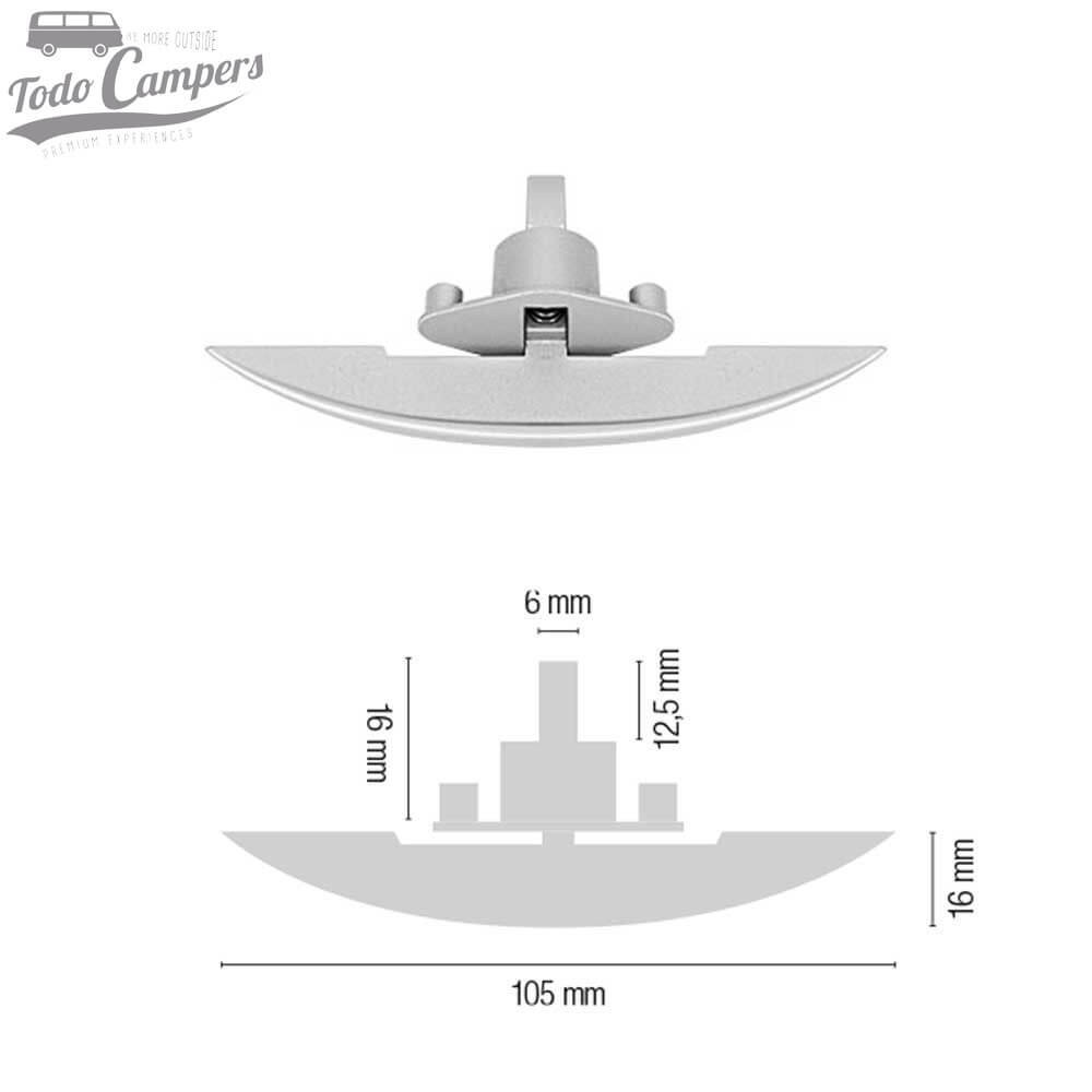 medidas del pulsador de palanca para pestillo