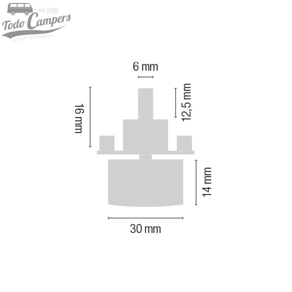 Medidas del Pulsador de palanca corto LKM-03