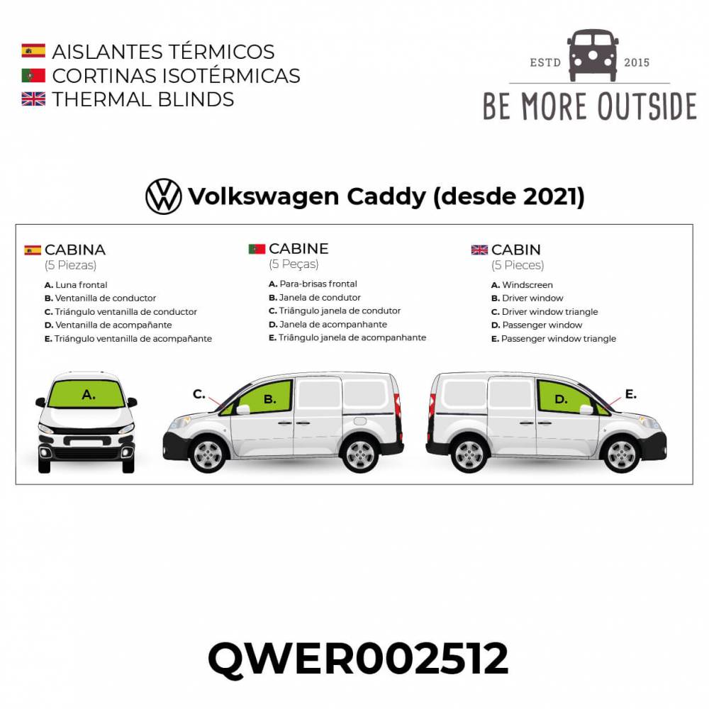 resumen de Aislantes térmicos de cabina para Volkswagen Caddy desde 2021