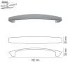 Puxador de zamak para armários e gavetas cor Cromado - 192 mm