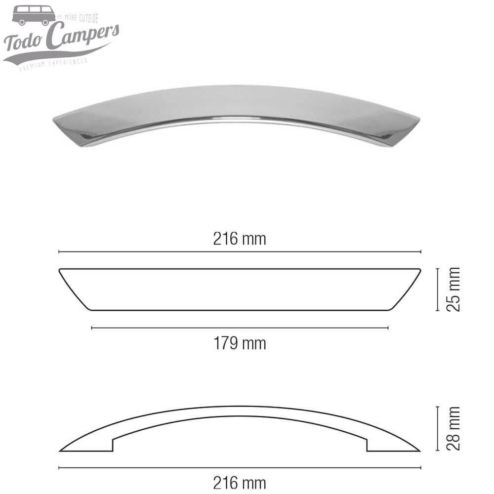 Asidero de zamaq para puertas y cajones de color Cromo.