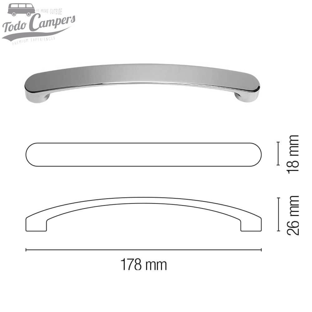 Asidero de zamaq para puertas y cajones de color Plata.