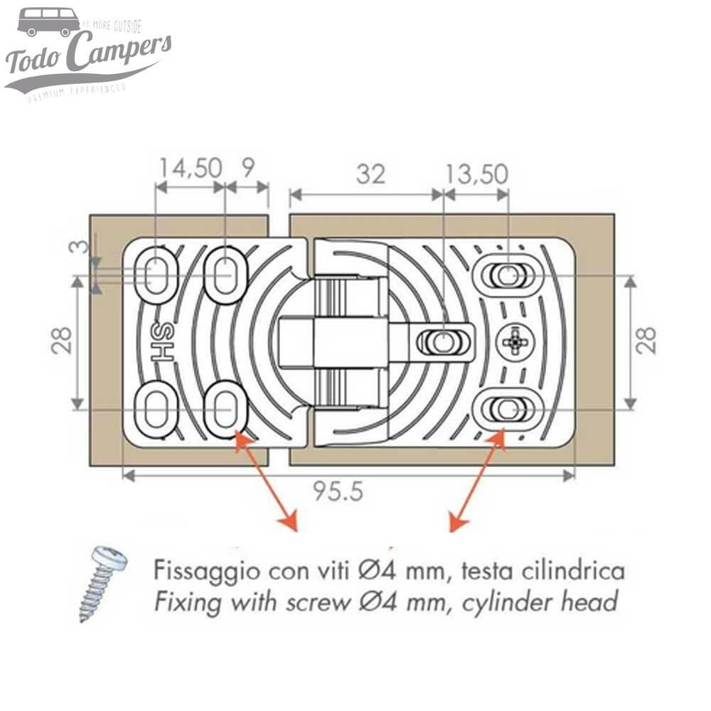 medidas de la bisagra Smart Motion