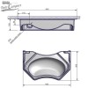 vista superior del Lavabo plegable suspendido Comet