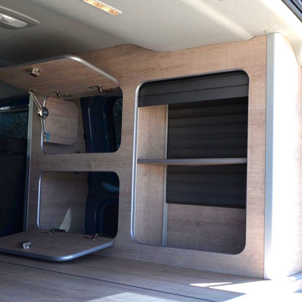 Kit Persiana enrolável em U para armários - Preto