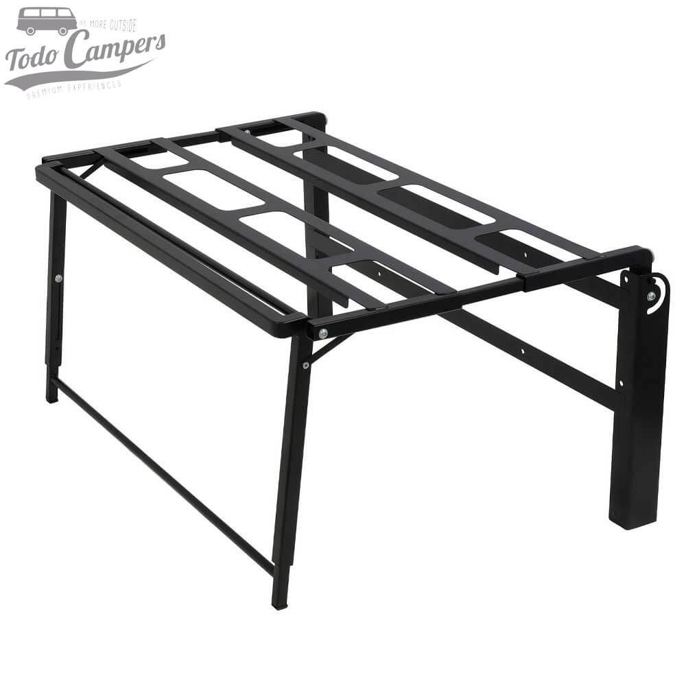 Mecanismo de cama dobrável com pernas telescópicas