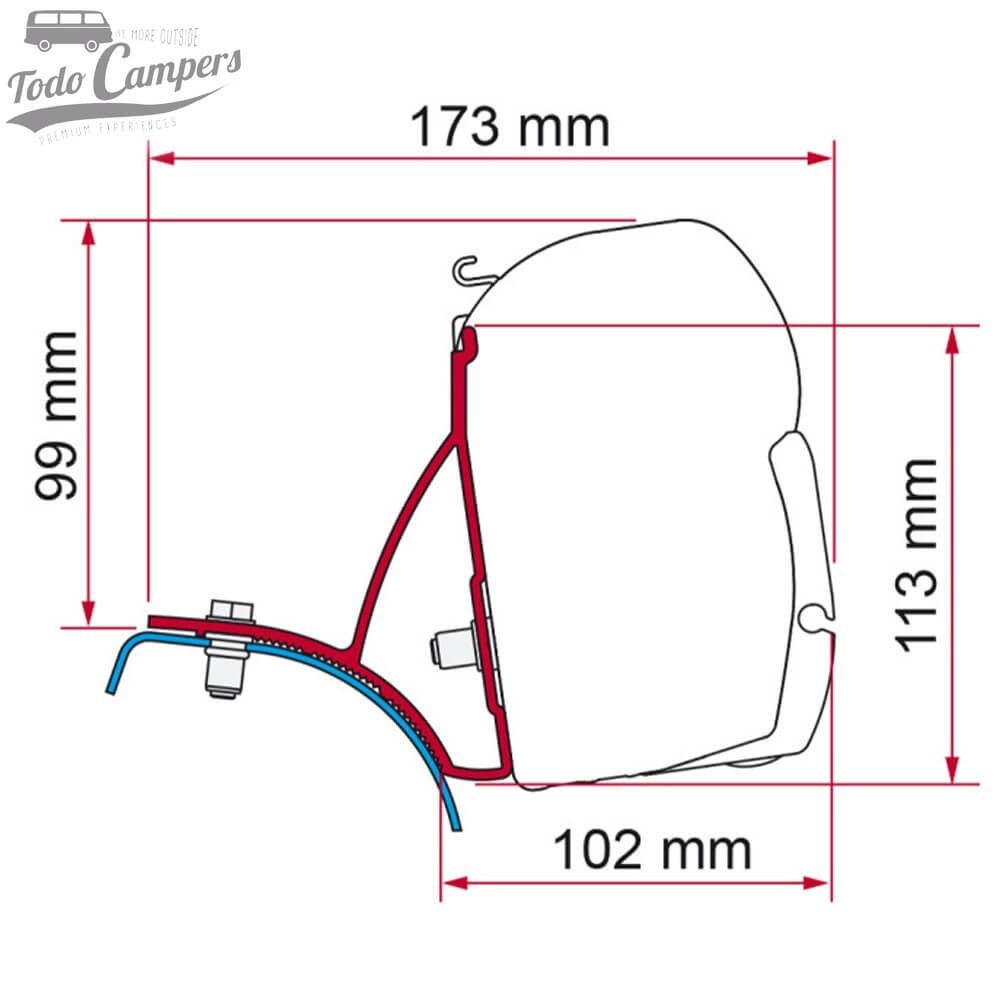 Medidas soporte Toldo Fiamma F45s Trafic Vivaro Primastar 2002-2014