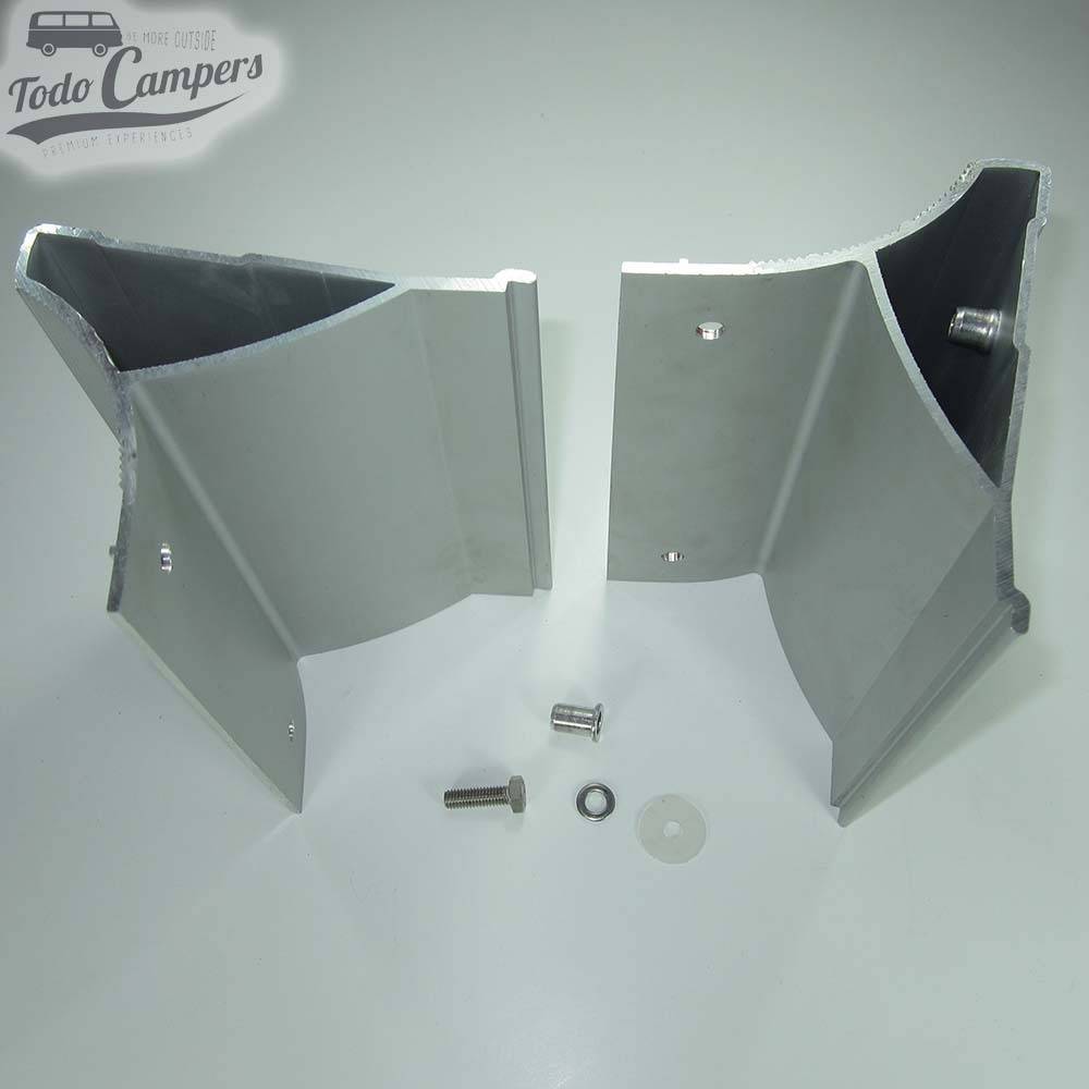 Vista superior das peças que inclui o suporte de toldo Fiamma F45s Trafic Vivaro Primastar 2002-2014