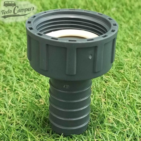 Racor hembra de 1"1/4 con salida manguera de 25 mm para desagües de rosca macho 1"1/2