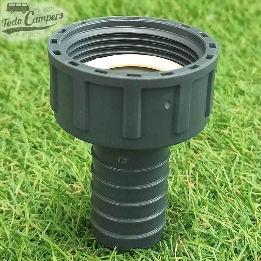 Racor hembra de 1"1/4 con salida manguera de 25 mm para desagües de rosca macho 1"1/2