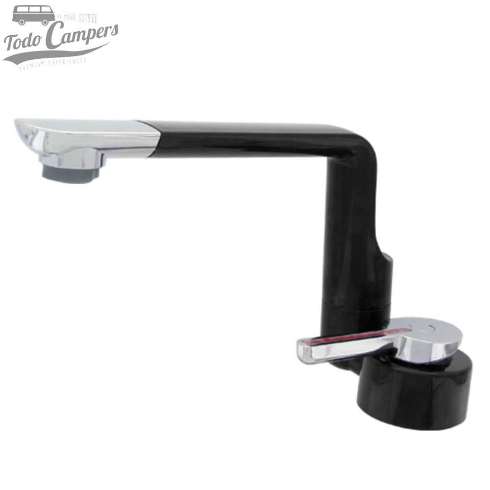 Grifo mezclador monomando abatible y giratorio Comet Florenz Arona - Negro y cromo