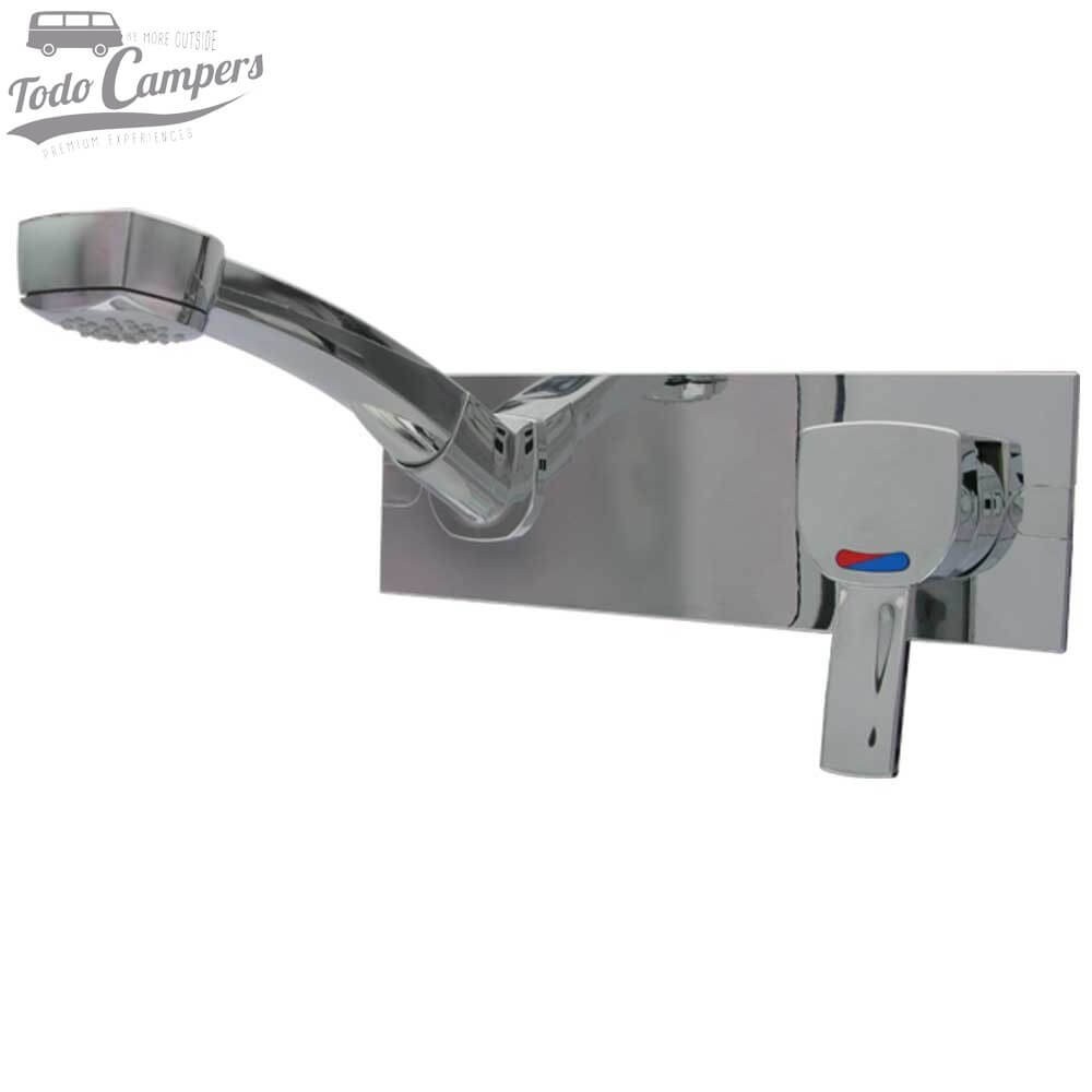 Grifo mezclador monomando encastrable en pared Comet Capri con ducha extraíble