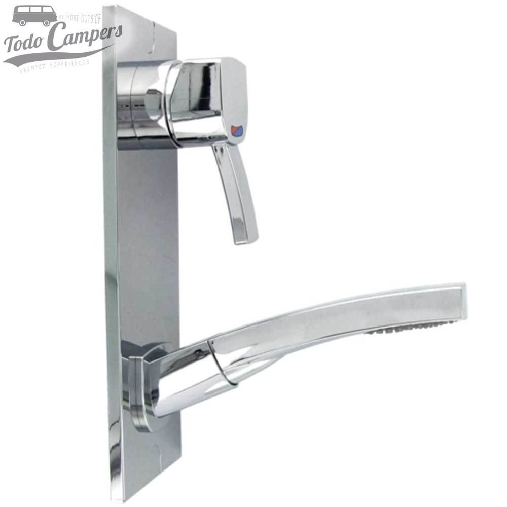 Grifo mezclador monomando encastrable en pared Comet Capri con ducha extraíble - Vertical