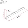 Medida da barra de tejadilho transversls Fiamma Fixing Bar Pro L para caravanas e autocaravanas