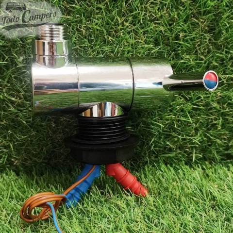 Grifo monomando mezclador de agua fría y caliente con conexión rosca para latiguillo de ducha.