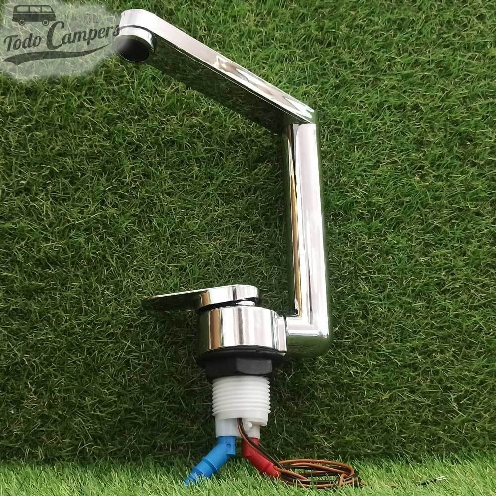 Grifo mezclador monomando de agua fría y caliente con microinterruptor a 12V.