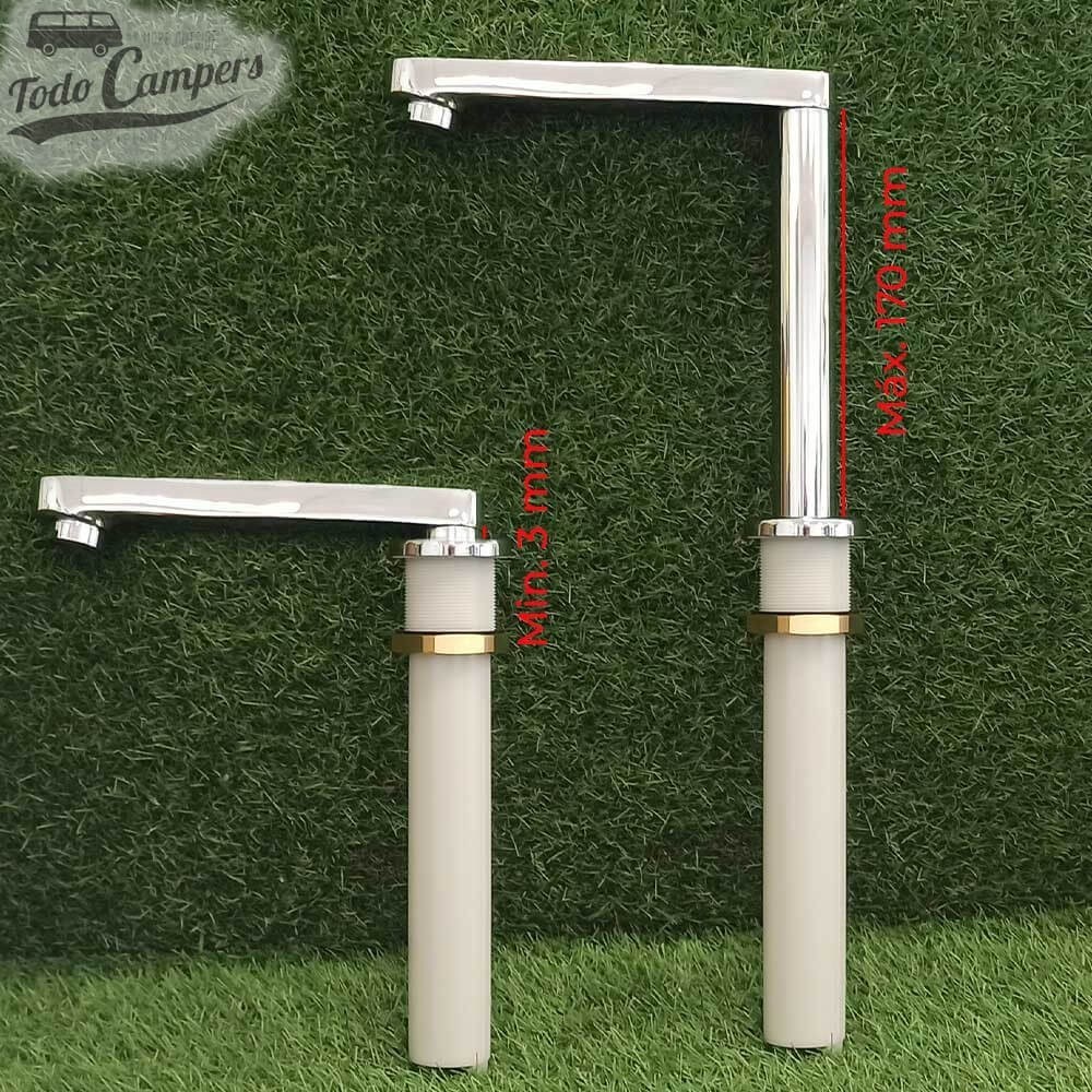 Torneira giratório regulável em altura até +/- 17 cm