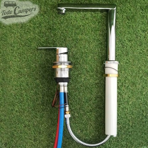 Grifo giratorio y regulable en altura y Mezclador monomando separado RK Reich Linnea - Cromo