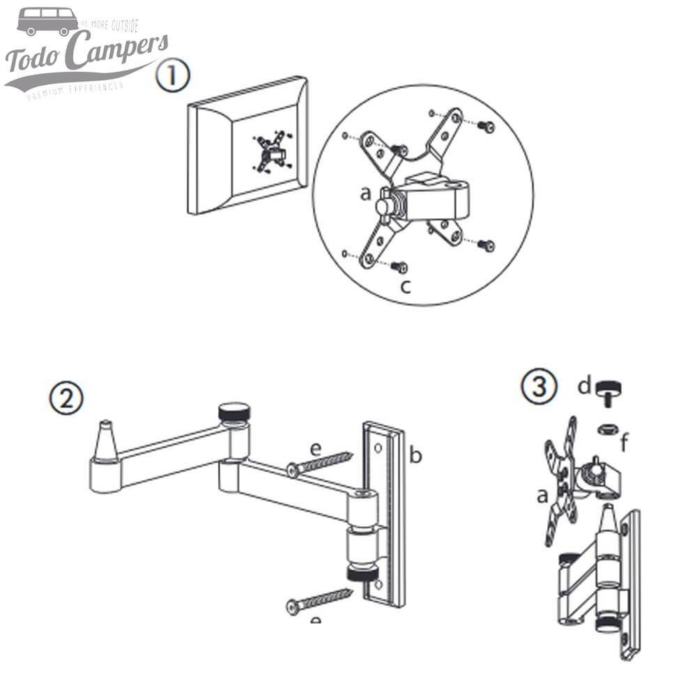 montagem do Suporte de TV articulado Carbest Wall Mount Holder XL
