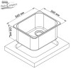 Medidas del fregadero cuadrado Carbest