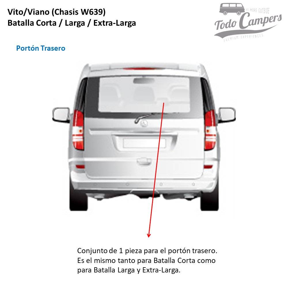 portão traseiro mercedes vito viano 2004-2014