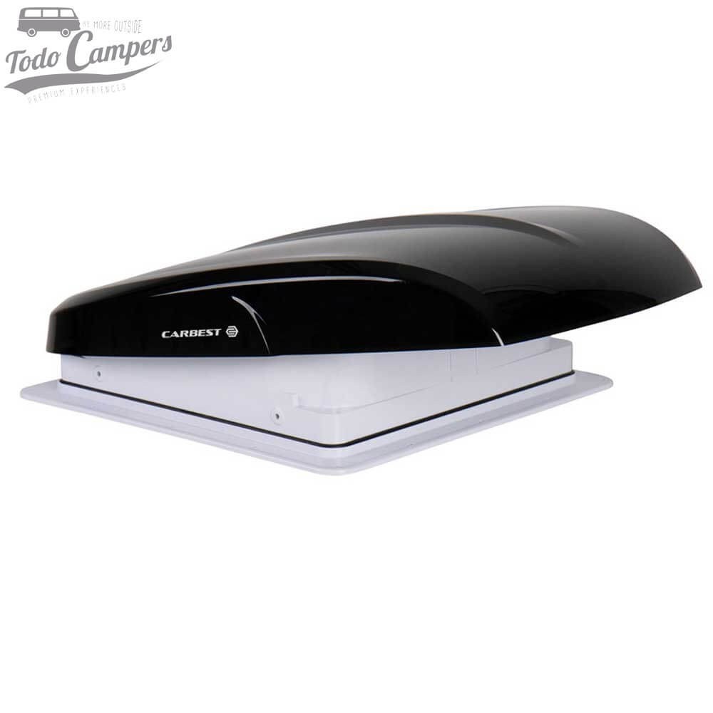 Sistema de ventilación para techos de vehículos con cubierta exterior translúcida ahumado.