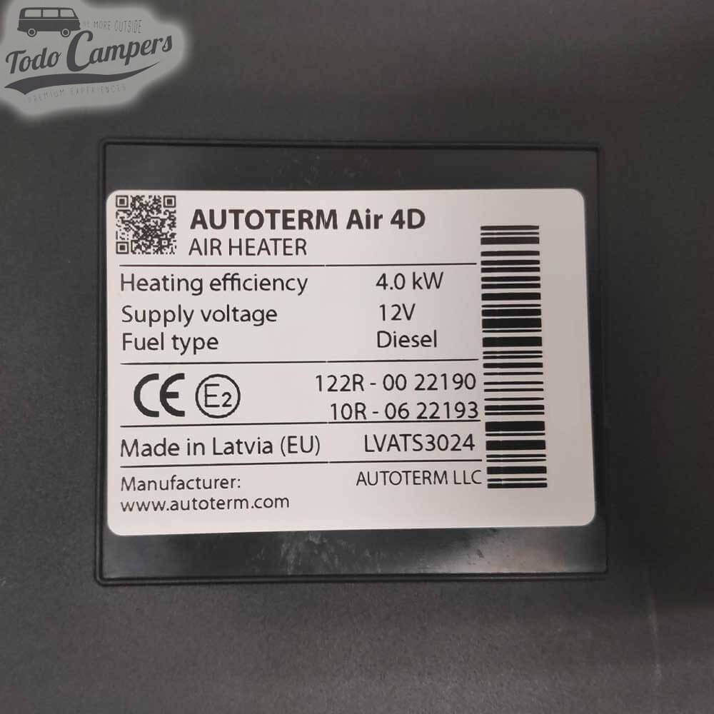 Pegatina de homologación de la la calefacción Autoterm Air 4D