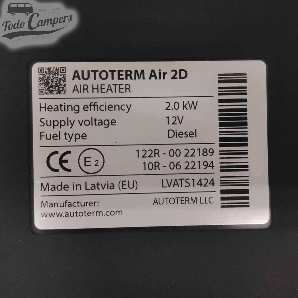 pegatina de homologación de la calefacción estacionaria Autoterm Air 2D
