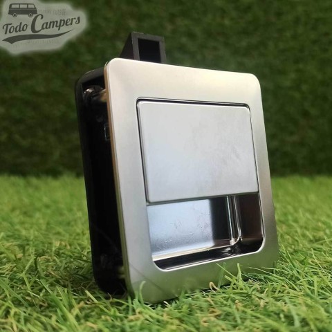 Cierre de plástico enrasado para cajones y puertas de armarios - Cromo mate