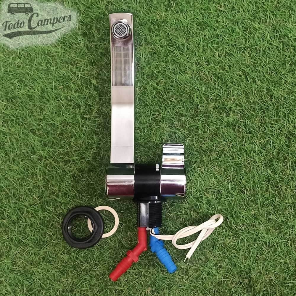 Grifo mezclador monomando abatible Comet London Kompact - Cromo y Negro