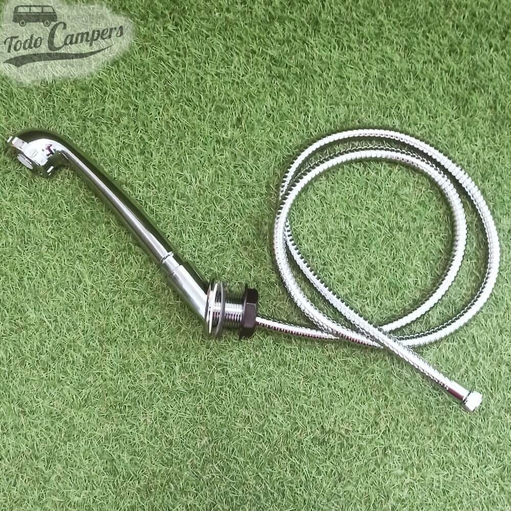 Kit chuveiro retrátil de bancada ou parede Comet London com bicha de 1,5 metros - Cromado