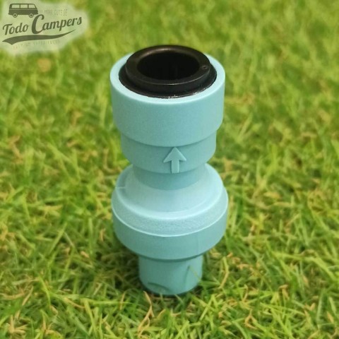 Válvula antirretorno con sistema de aireación y salida tipo John Guest para bomba sumergible