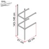 Medidas de la Ampliación de estantería para garajes de autocaravanas Fiamma Garage System Upgrade
