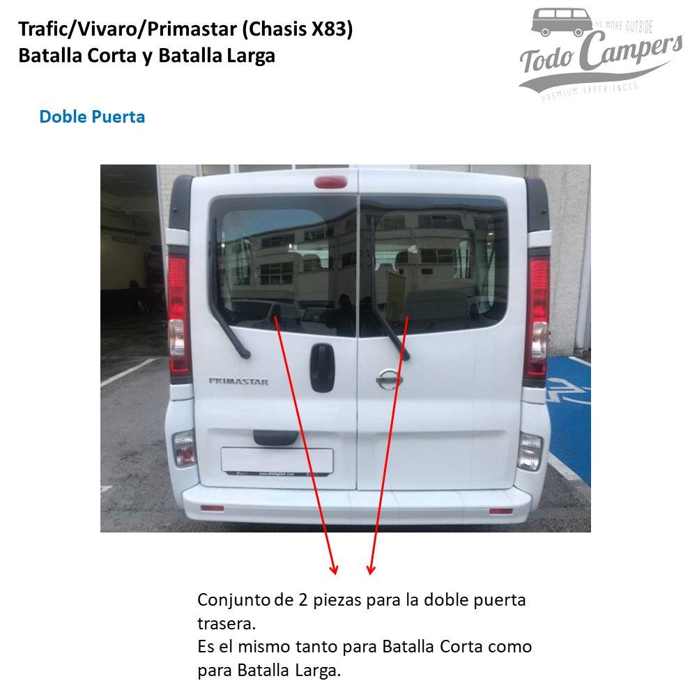 doble puerta trasera trafic vivaro primastar de 2002 hasta 2014