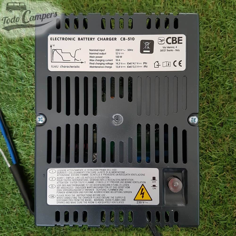 Carregador de bateria fixo 10A CBE 510 (50-120Ah) - parte traseira