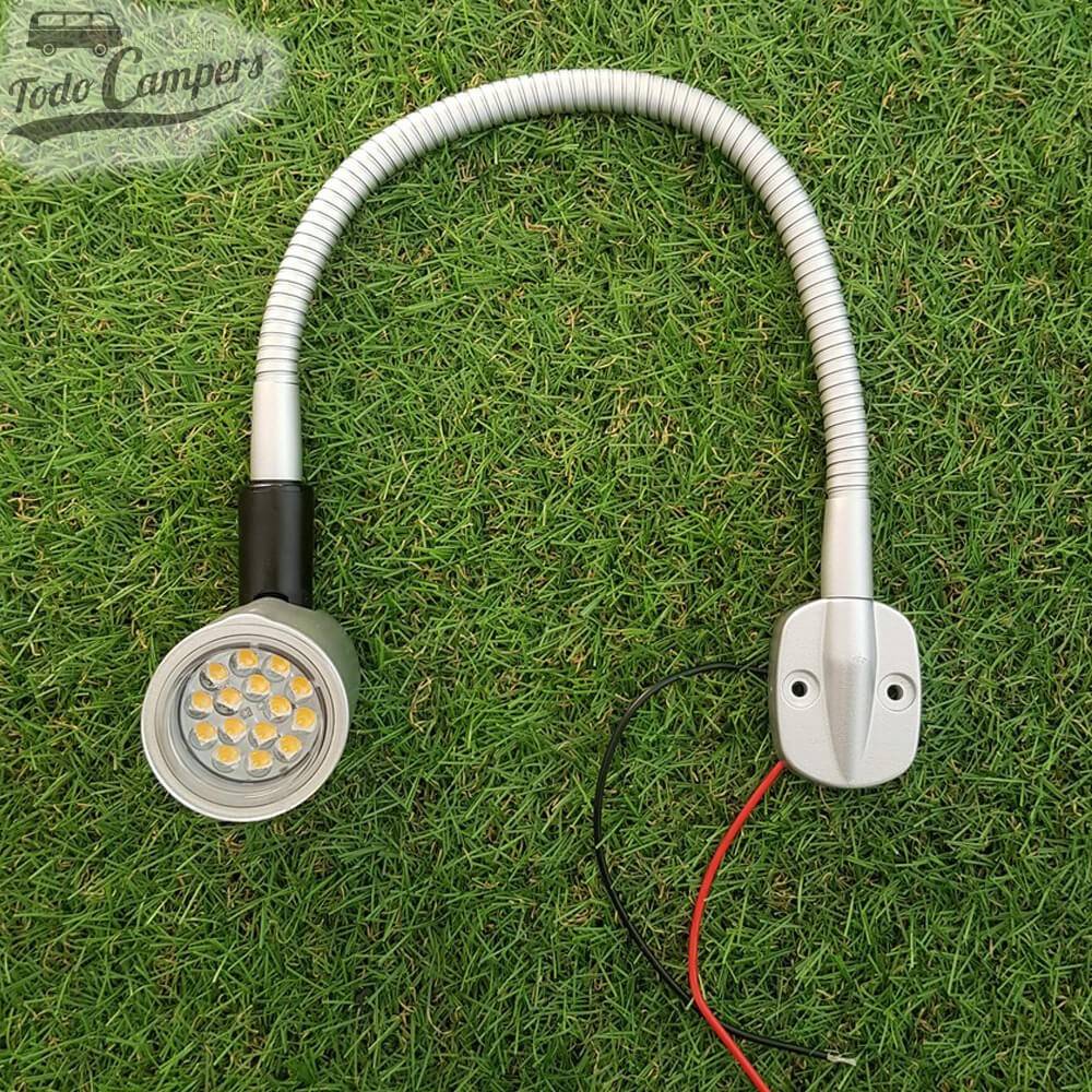 Lámpara de cuello de cisne plateada mate