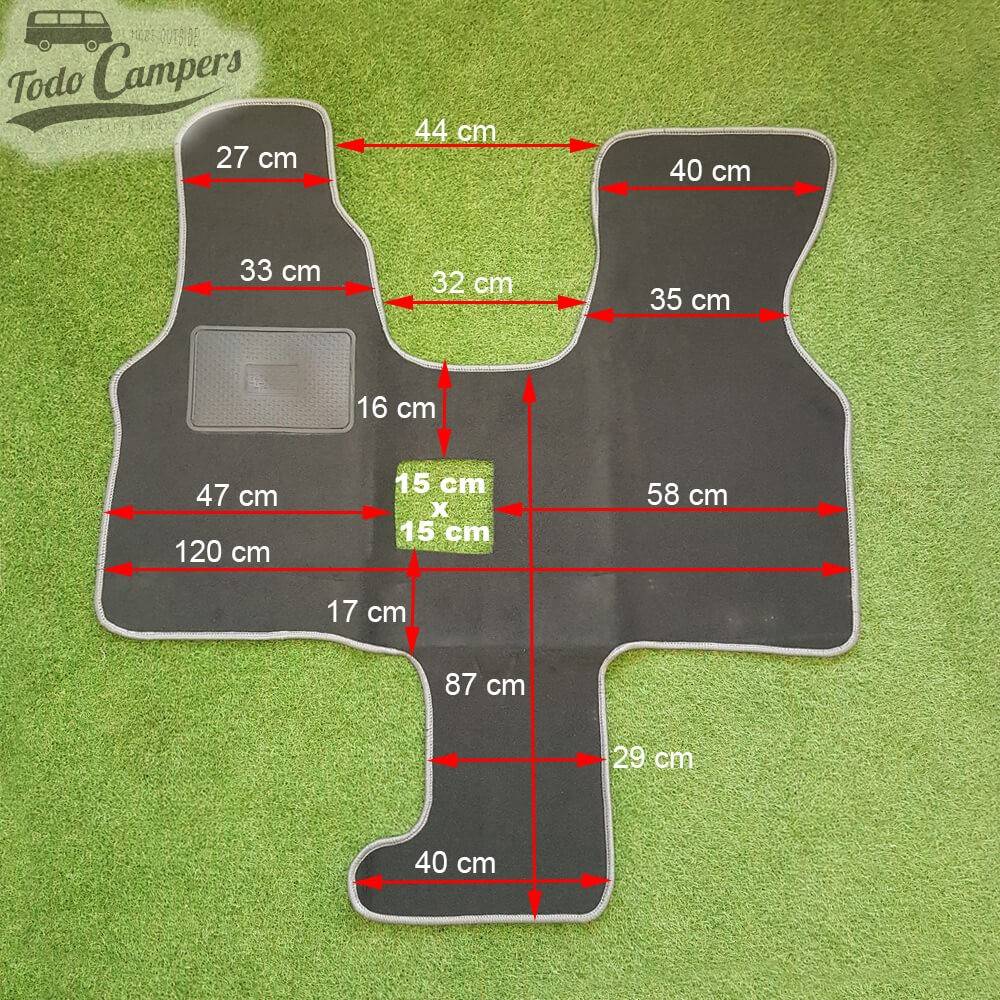 Plano de medidas de tapete para VW T4. tapete para a sua Volkswagen T4