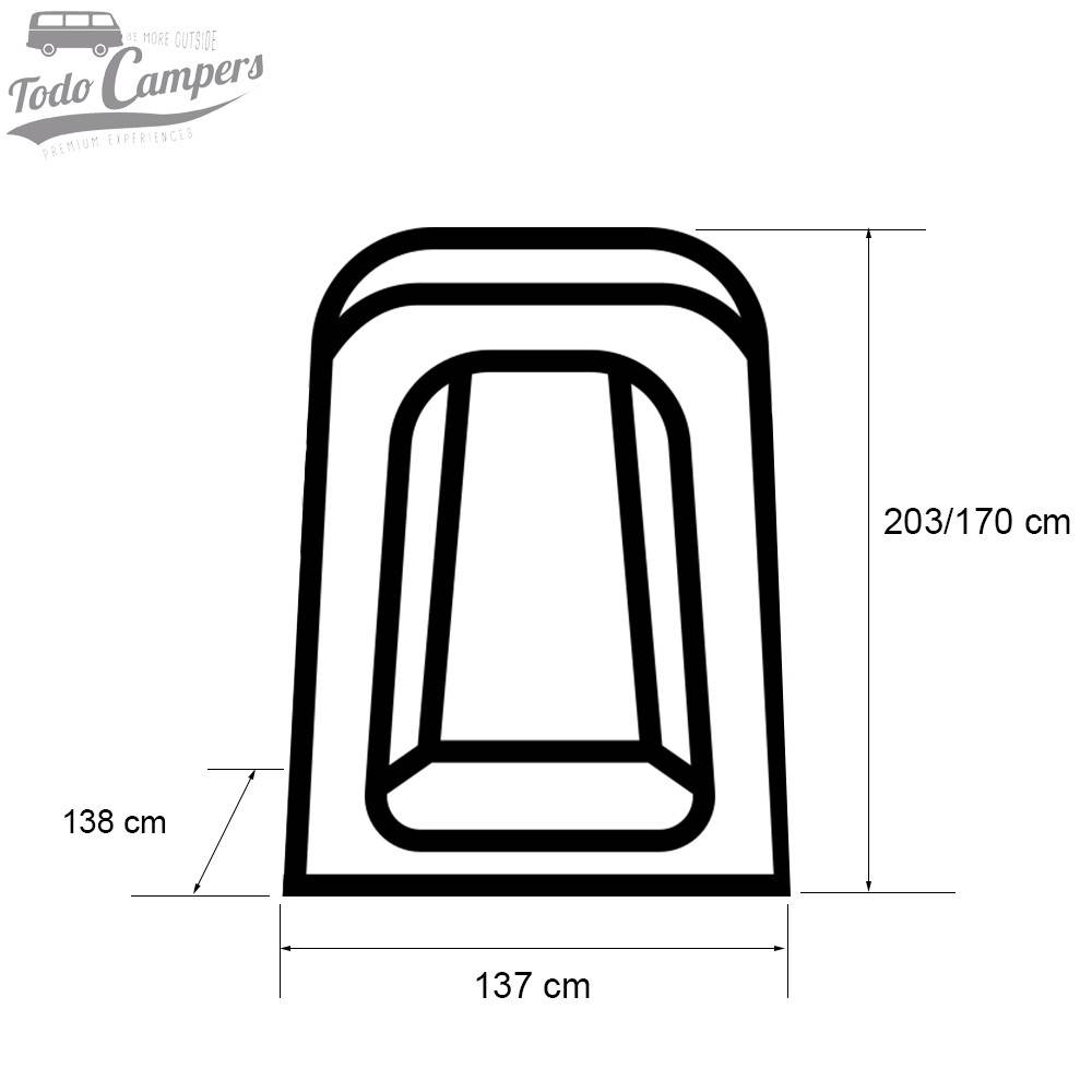 Medidas de Avancé Portón trasero Volkswagen Caddy. Avancé para furgoneta