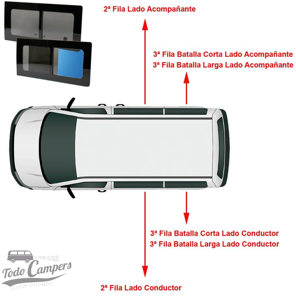 Modelos disponíveis de Janela de correr  para Volkswagen T5 e Volkswagen T6