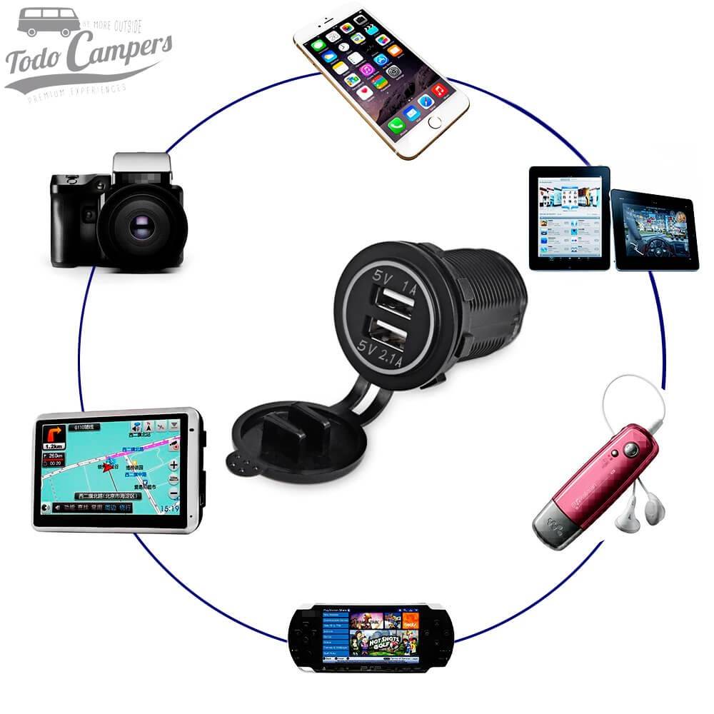 Puerto USB doble  Serie TC accesorio de interior