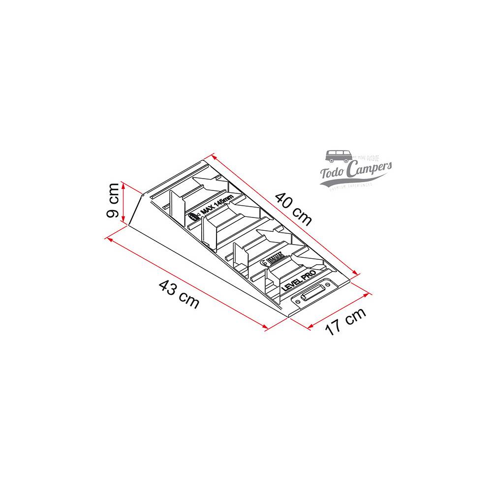 Medidas dos Calços Niveladores Fiamma Level Pro
