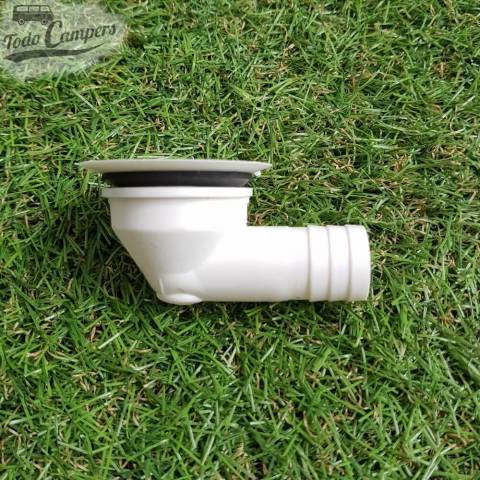 Desagüe en codo - Salida 19 mm, Tipo B Vista Lateral