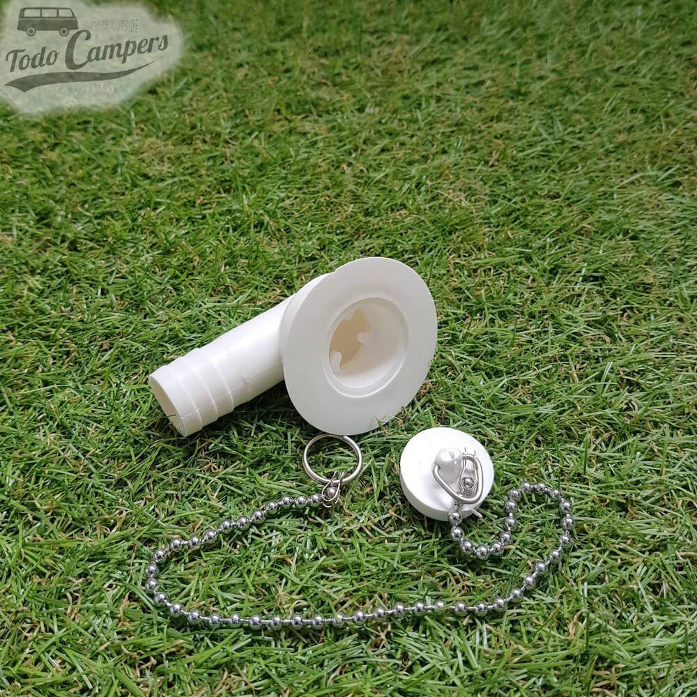 Válvula Curva - Saída 19 mm, Tipo B - tampa com corrente