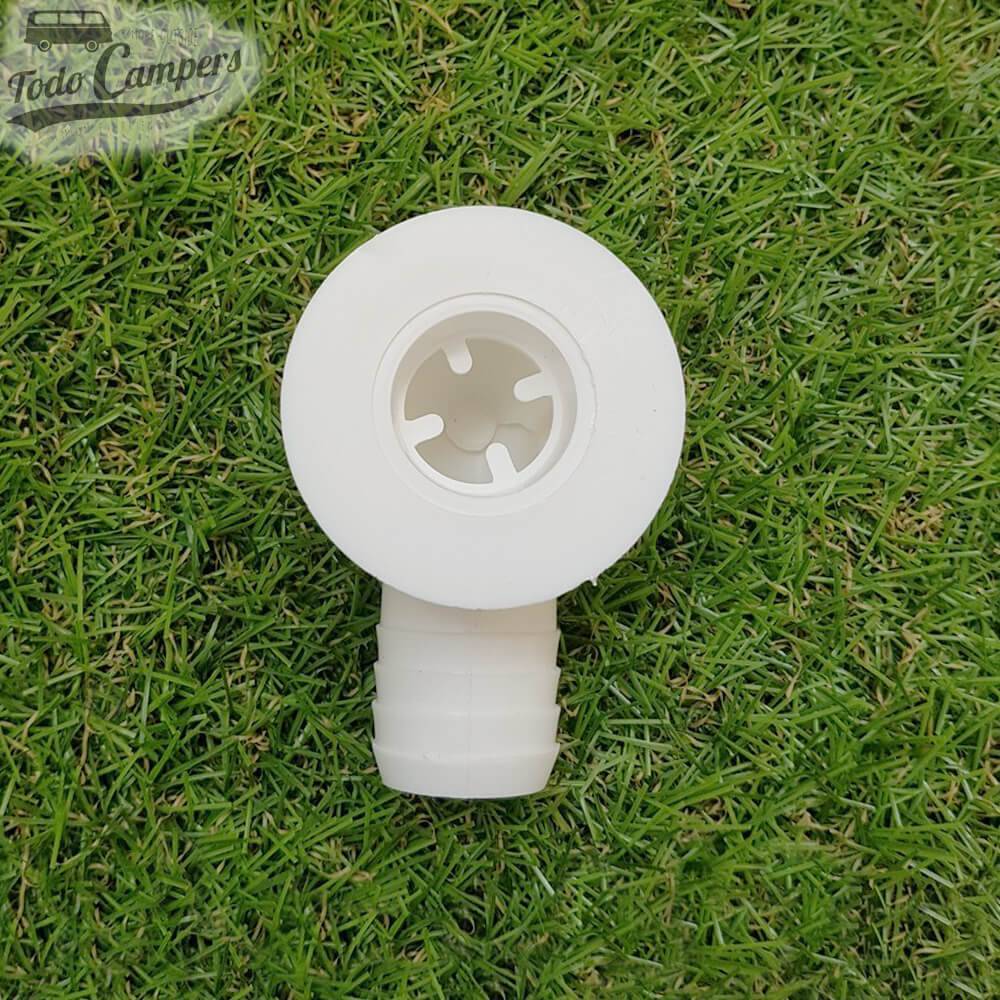 Válvula curva - Saída 25 mm, Tipo B - Vista Superior