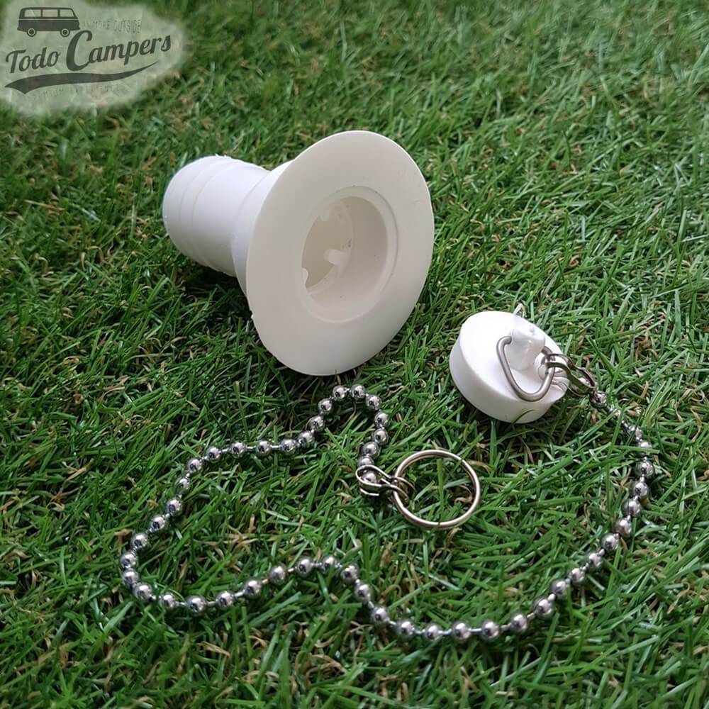 Válvula Direita - Saída 25 mm, Tipo B - com tampa e corrente