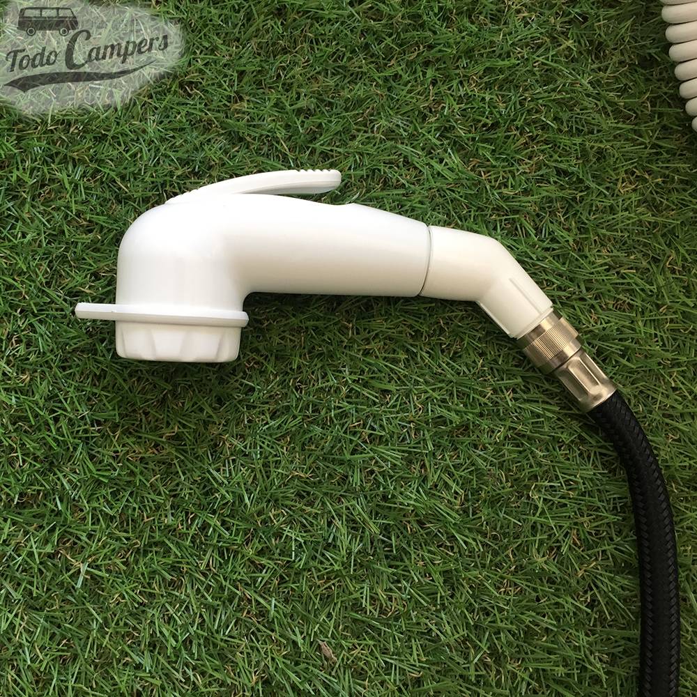 Ducha Portátil a 12v: Deposito, Bomba, Telefonillo-Interruptor, Toma Mechero. Ducha Portátil para tu furgoneta camper