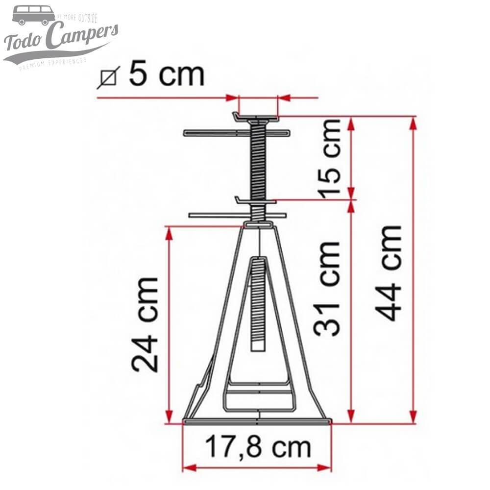 Medidas del Fiamma Plastic-Jack