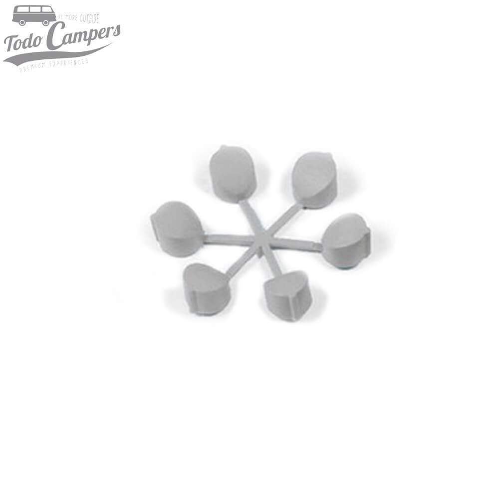 6 tapones para cubrir los orificios de los tornillos