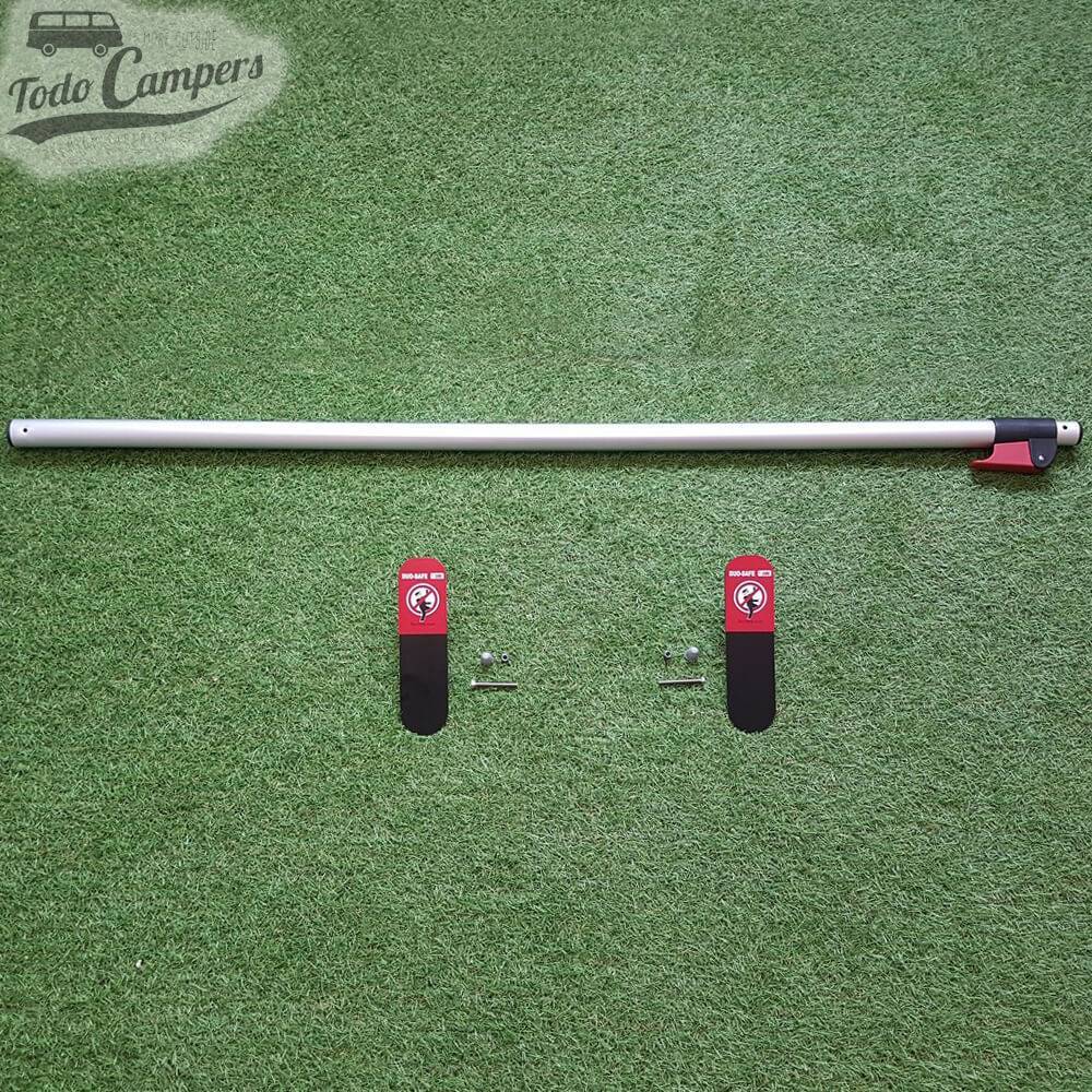 Barra de seguridad de aluminio anodizado que bloquea (desde el interior) las puertas del vehículo