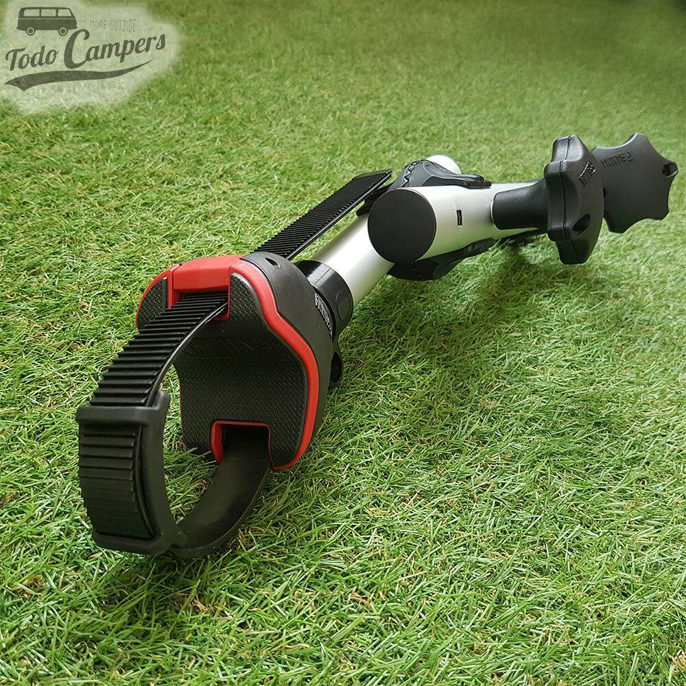 Braço Bike Block Pro S D1 Preto com detalhes vermelhos. Porta-bicicletas para carrinhas, autocaravanas ou caravanas